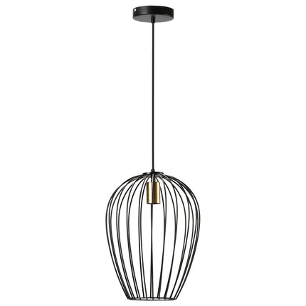 Moderní černá kovová stropní lampa, Ø26 x 130 cm
