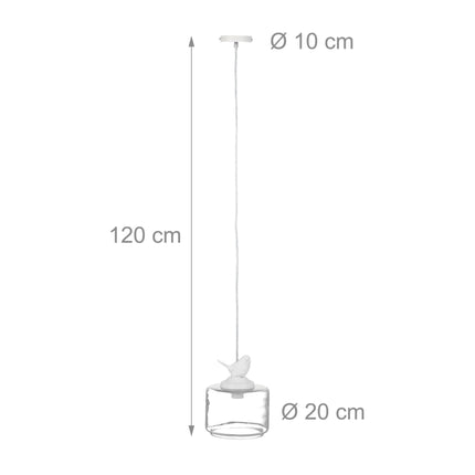 Závěsná lampa figura ptáka