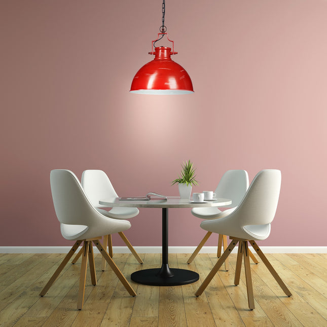 Závěsná lampa industriální styl červená