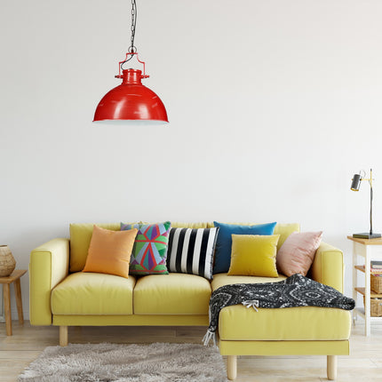 Závěsná lampa industriální styl červená