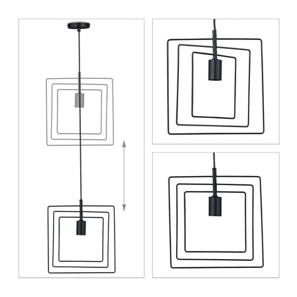 Pendant lamp square black