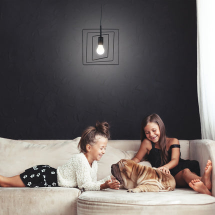 Pendant lamp square black