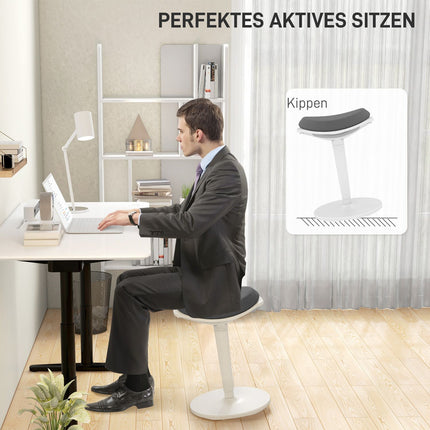 Ergonomická otočná stolička - výškově nastavitelná, šedá síťovina