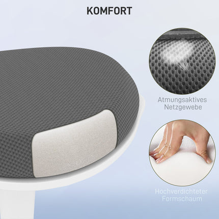 Ergonomická otočná stolička - výškově nastavitelná, šedá síťovina