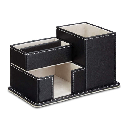 Pen holder in black artificial leather