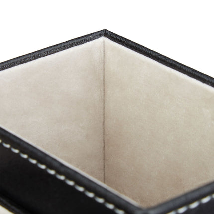 Pen holder in black artificial leather