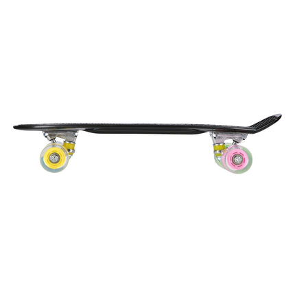 Pennyboard skateboard, klasický černý, odolný design