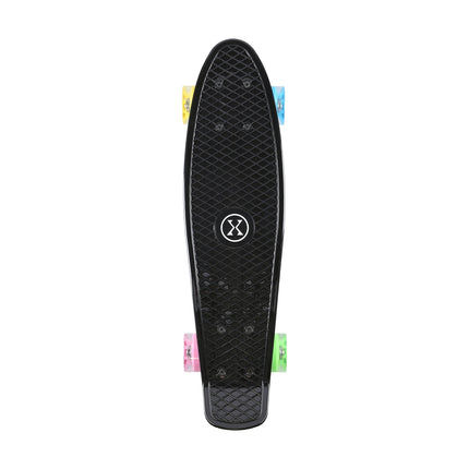 Pennyboard skateboard, klasický černý, odolný design
