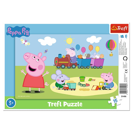 Puzzle Peppa Pig, 15 dílků, v rámečku pro snadné vystavení