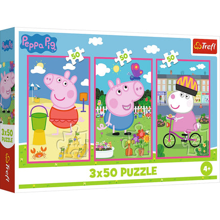 Sada puzzle Peppa Pig, 3 x 50 dílků, motiv přátelství