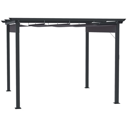 Pergola altán 2.95x2.95m, hliník, posuvná střecha, šedá