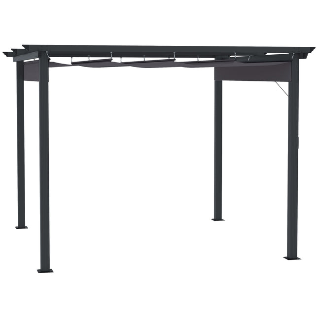 Pergola altán 2.95x2.95m, hliník, posuvná střecha, šedá