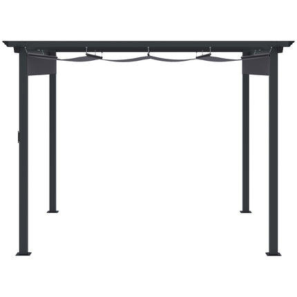 Pergola altán 2.95x2.95m, hliník, posuvná střecha, šedá