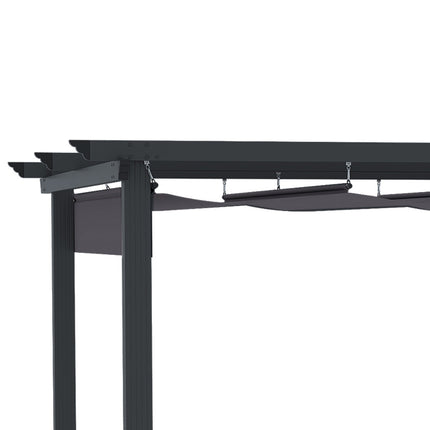 Pergola altán 2.95x2.95m, hliník, posuvná střecha, šedá