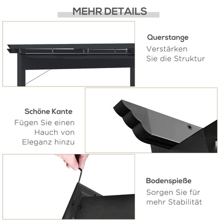 Pergola altán 2.95x2.95m, hliník, posuvná střecha, šedá