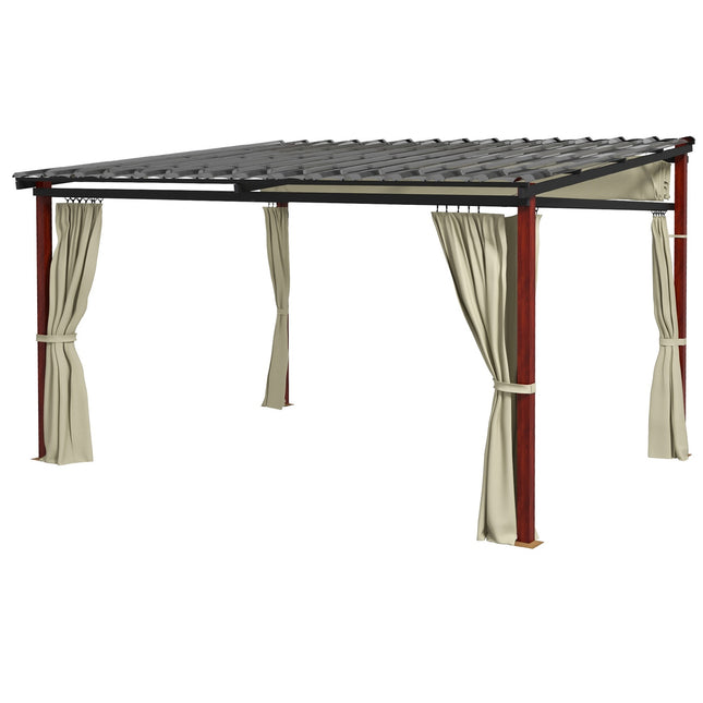 Béžová pergola odolná proti větru 3.5x3m s nastavitelnou střechou