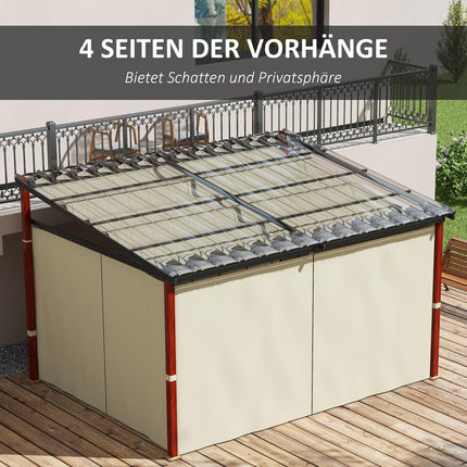 Béžová pergola odolná proti větru 3.5x3m s nastavitelnou střechou