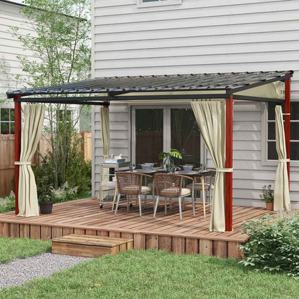 Béžová pergola odolná proti větru 3.5x3m s nastavitelnou střechou