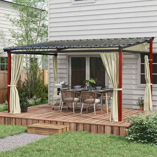 Béžová pergola odolná proti větru 3.5x3m s nastavitelnou střechou