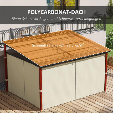 Béžová pergola odolná proti větru 3.5x3m s nastavitelnou střechou
