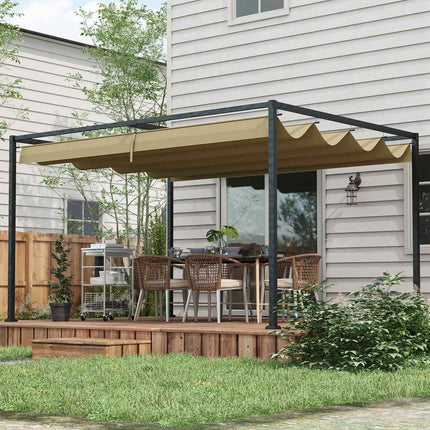 Kovová pergola 3x2m – nastavitelná střecha, ochrana proti slunci
