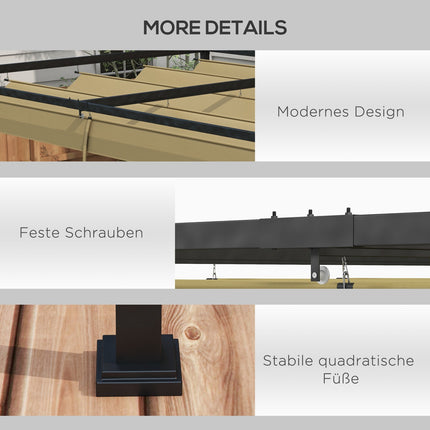 Kovová pergola 3x2m – nastavitelná střecha, ochrana proti slunci