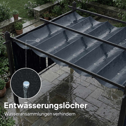 Pergola 3x4m se zatahovací střechou a hliníkovým rámem UV50+