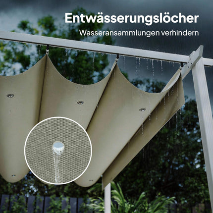 Pergola 3x4 m se zatahovací UV30+ střechou, béžová
