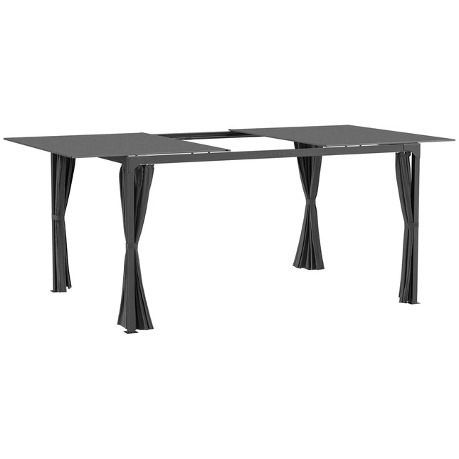 Pergola se zatahovací střechou a závěsy, 4.2x2.95m, tmavě šedá