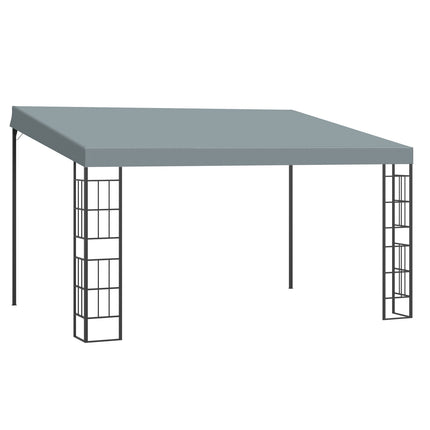 Zahradní pergola 4x3m kovový rám, šedá polyesterová stříška