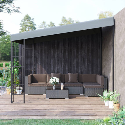 Zahradní pergola 4x3m kovový rám, šedá polyesterová stříška
