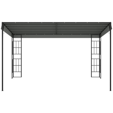 Zahradní pergola 4x3m kovový rám, šedá polyesterová stříška