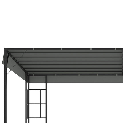 Zahradní pergola 4x3m kovový rám, šedá polyesterová stříška