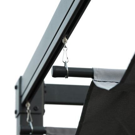 Pergola ocelová 4x3m s nastavitelnou střechou, tmavě šedá