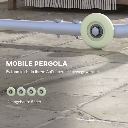 Pergola pavilon s kolečky, UV ochrana, terasová střecha 3x3m