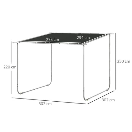 Pergola pavilon s kolečky, UV ochrana, terasová střecha 3x3m