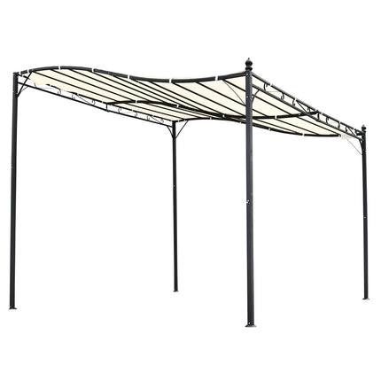 Kovová pergola-altán se stříškou, krémová, 297x297 Cm