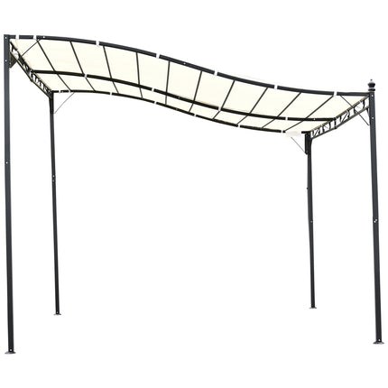Kovová pergola-altán se stříškou, krémová, 297x297 Cm