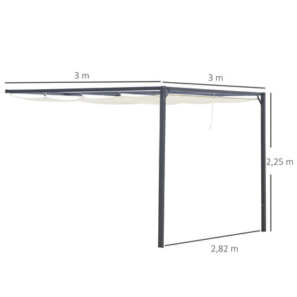 Pergola altán 3x3m odolný povětrnosti s látkovou střechou