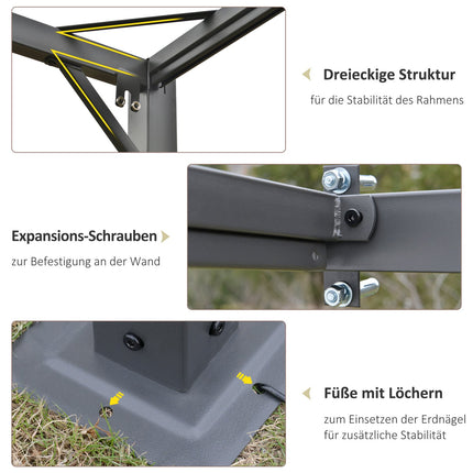 Pergola altán 3x3m odolný povětrnosti s látkovou střechou
