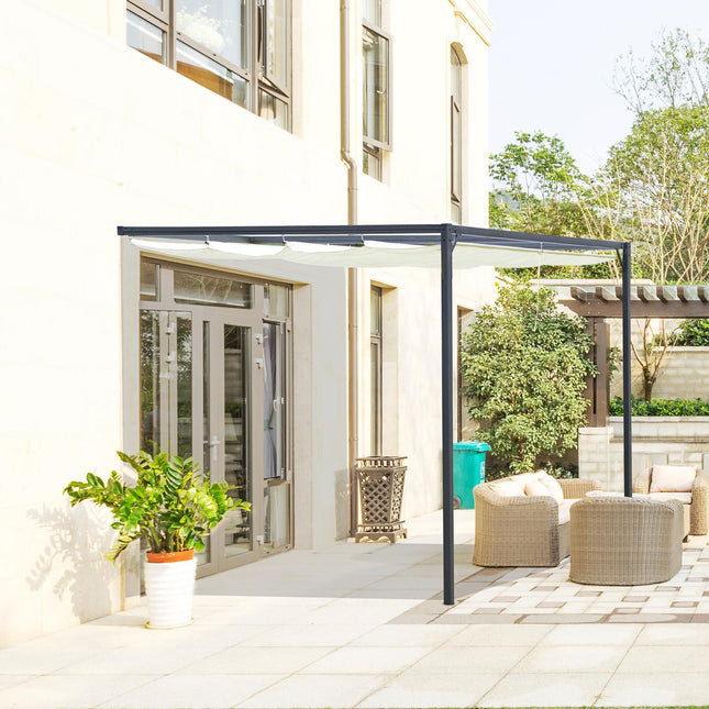 Pergola altán 3x3m odolný povětrnosti s látkovou střechou