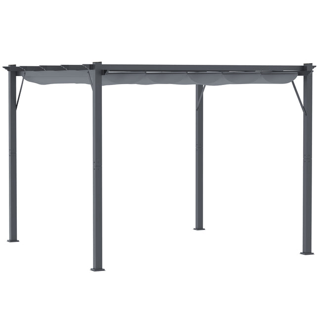 Hliníková pergola altán s posuvnou střechou, antracitově šedá, 3x3M