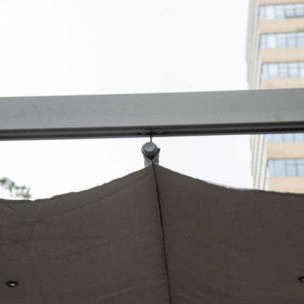 Hliníková pergola altán s posuvnou střechou, antracitově šedá, 3x3M