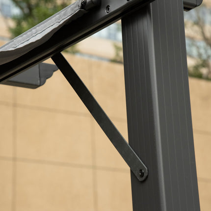 Hliníková pergola altán s posuvnou střechou, antracitově šedá, 3x3M