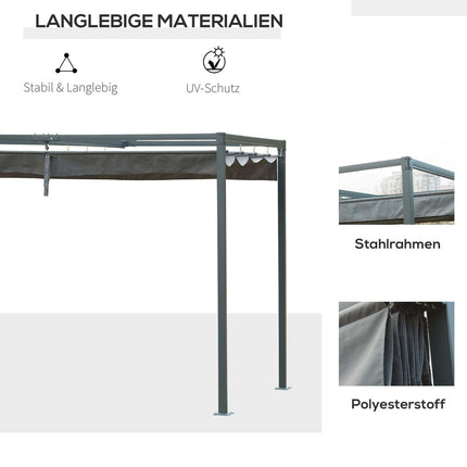 Pergola altán s posuvnou střechou - odolné zastřešení terasy