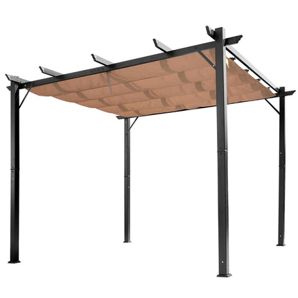 Nastavitelná hliníková pergola altán, 3x4m, šedá/hnědá