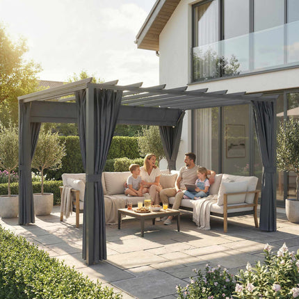 Pergola pavilon 3x3.6m, hliníkový rám, tmavě šedá