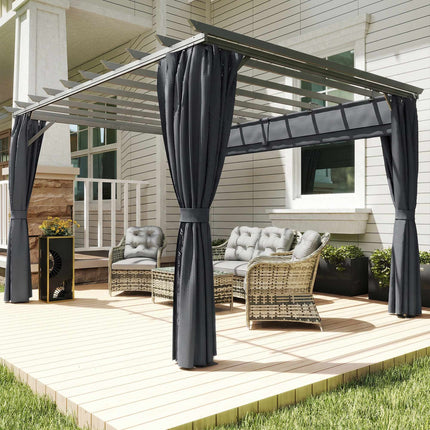 Pergola pavilon 3x3.6m, hliníkový rám, tmavě šedá