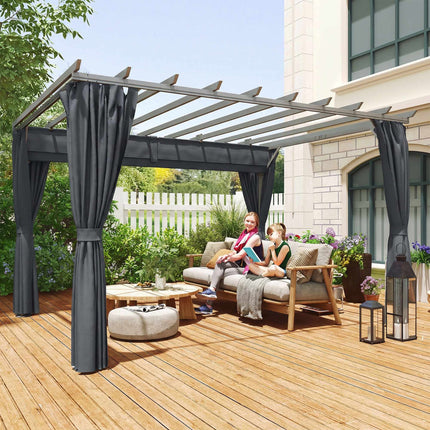 Pergola pavilon 3x3.6m, hliníkový rám, tmavě šedá