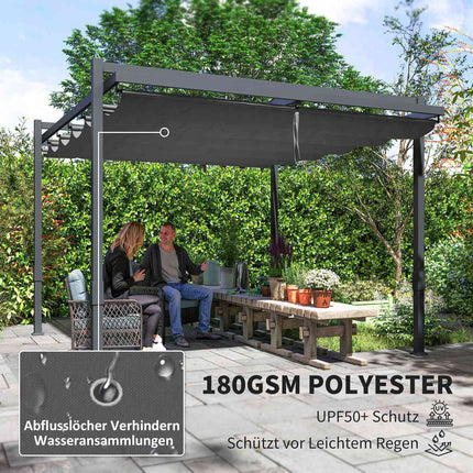 Volně stojící hliníková pergola 3.5x3m – nastavitelná střecha, odolná zimě